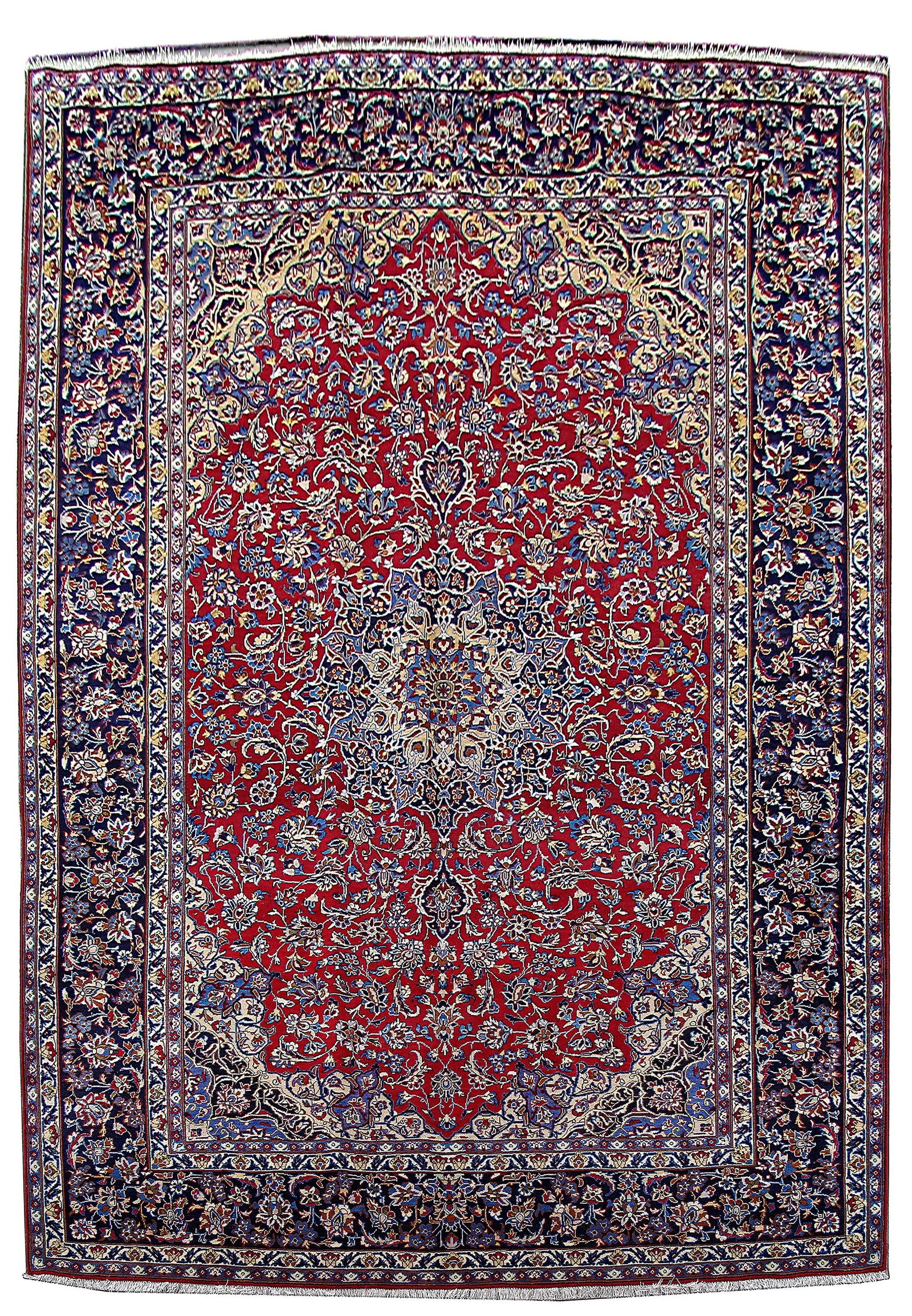 Handcrafted Persian Isfahan Rug 9'7 x 13'9 Silk-like Pile (1 of 6)