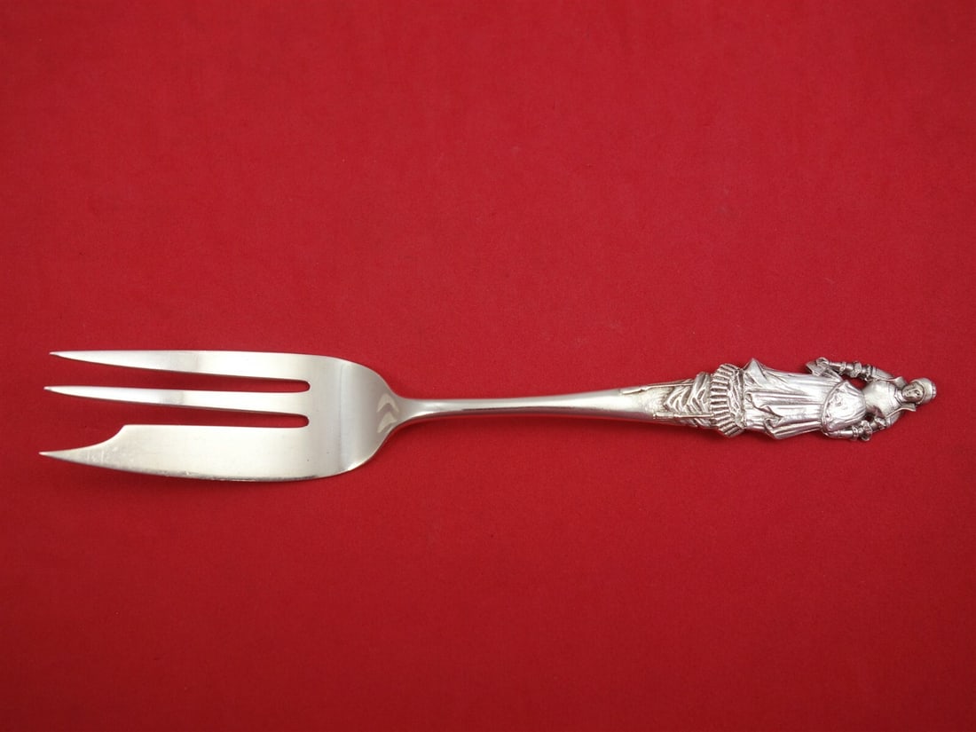 Gorham Nuremberg Sterling Silver Pastry Fork 7 1/8" Woman Cap Motif (1 of 2)