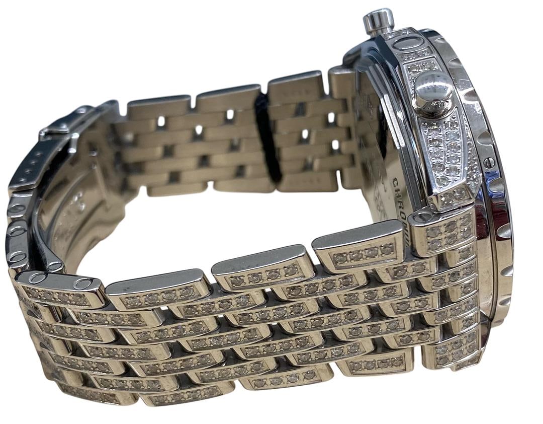 Breitling Chrono Matic A41360 Men's Black Dial Diamond Bracelet 8.00ct: Breitling Chrono Matic A41360 Men's Black Dial Diamond Bracelet 8.00ct This stunning Breitling Chrono Matic watch is designed for men and features a sleek black dial, adding a touch of sophistication