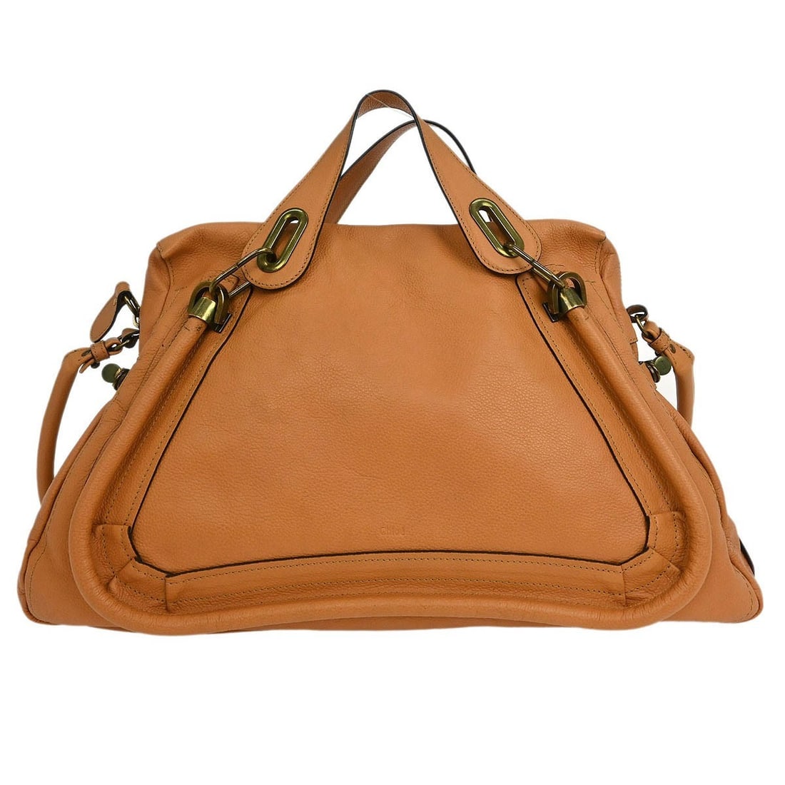 Chloe Paraty 2way Leather Handbag Beige 19x13 Italy: Chloe Paraty 2way Leather Handbag Beige 19x13 Italy This elegant Chloe Paraty handbag is a stylish accessory, perfect for casual outings. Crafted in Italy, it features a chic beige leather exterior co