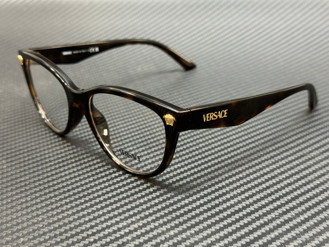 Versace VE3365U 108 Brown Havana Women's Eyeglasses with Authenticity Certificate: Versace VE3365U 108 Brown Havana Women's Eyeglasses with Authenticity Certificate Elevate your style with these exquisite Versace VE3365U 108 eyeglasses. Featuring a sophisticated Brown Havana frame,
