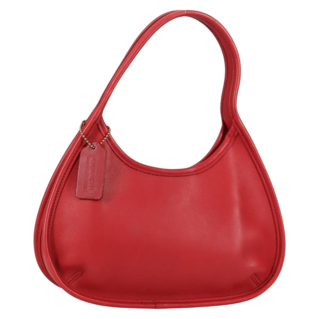 Authentic Coach Red Leather Hand Bag Model 140834V: Authentic Coach Red Leather Hand Bag Model 140834V This authentic Coach hand bag is a stylish and functional accessory crafted from high-quality leather in a vibrant red hue. Designed for everyday use