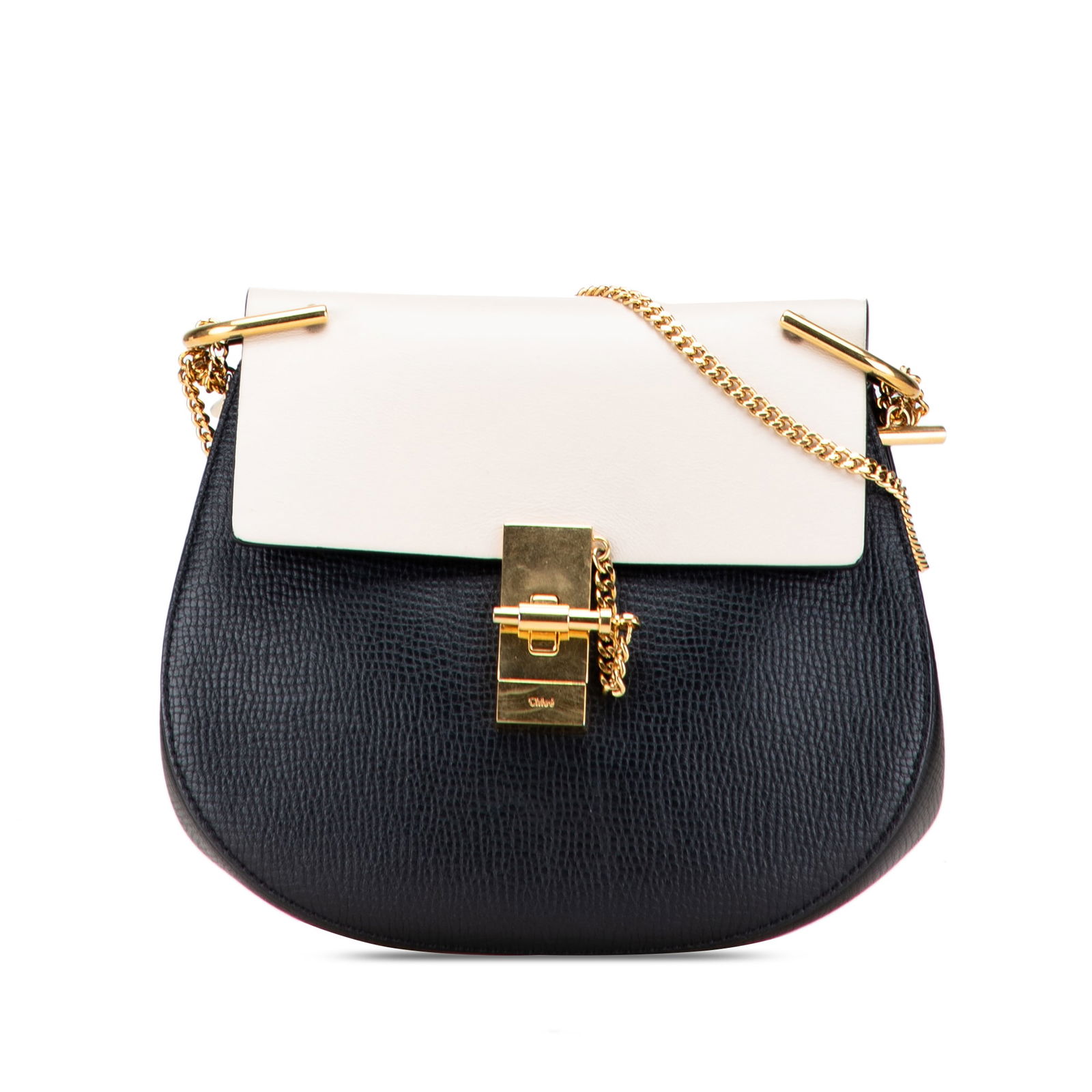 Chloe Small Bicolor Calfskin Drew Crossbody Bag Italy: Chloe Small Bicolor Calfskin Drew Crossbody Bag Italy Introducing the Chloe Small Bicolor Smooth and Grained Calfskin Drew Crossbody, a stylish and functional accessory crafted from premium leather. T