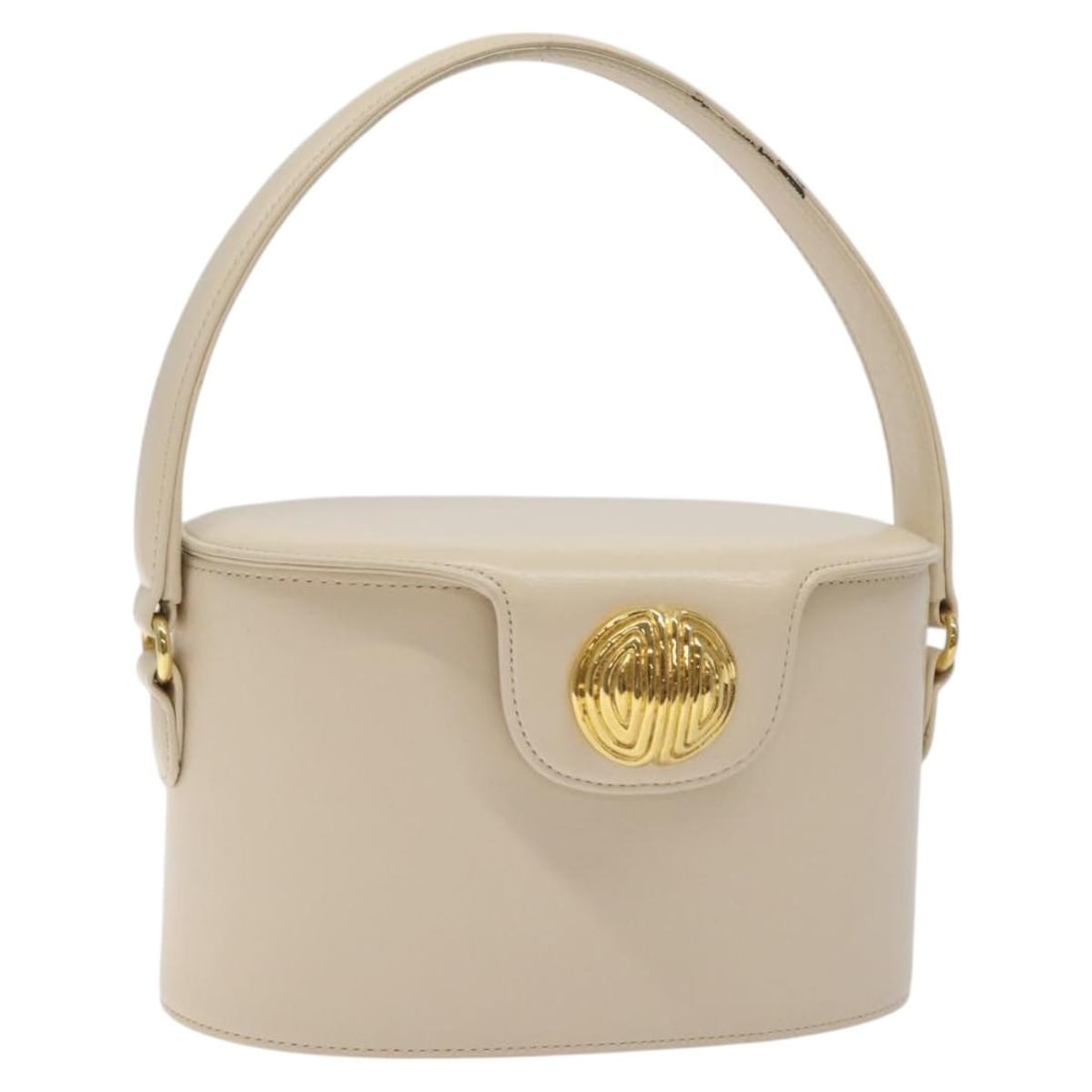 GIVENCHY Beige Gold Leather Hand Bag Auth AM8641: GIVENCHY Beige Gold Leather Hand Bag Auth AM8641 This GIVENCHY hand bag is a stylish accessory crafted from premium leather in a sophisticated beige and gold color combination. With an approximate hei