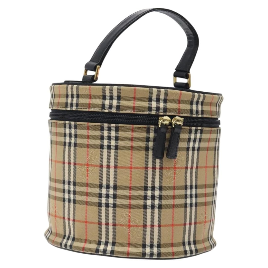 Burberrys Nova Check Pouch Beige Gold Canvas Authentic (1 of 18)