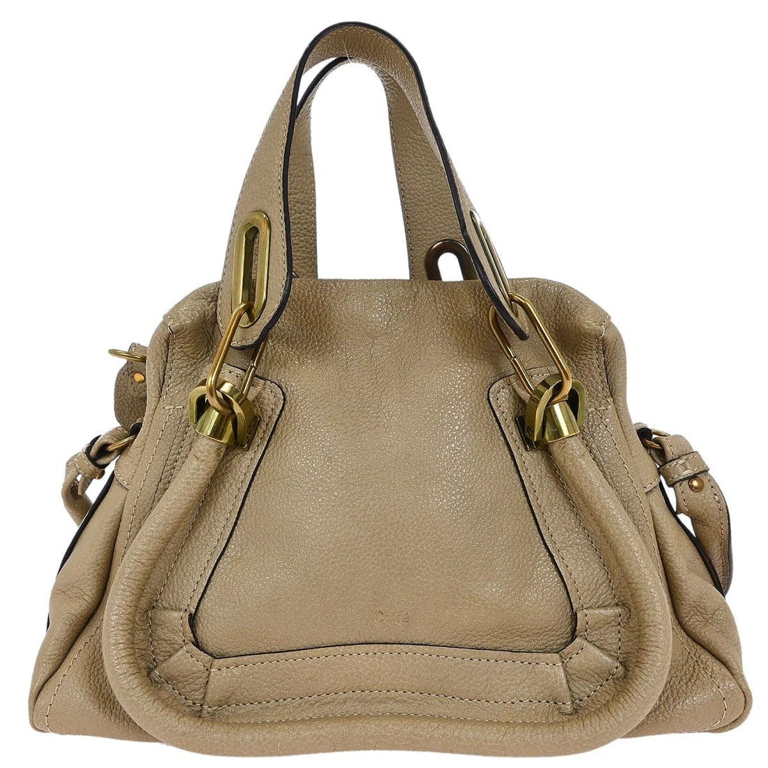 Chloe Beige Paraty 2-Way Handbag 02125765-5 Leather Gold Hardware: Chloe Beige Paraty 2-Way Handbag 02125765-5 Leather Gold Hardware Introducing the Chloe Beige Paraty 2way Handbag, a stylish accessory perfect for casual occasions. Crafted from high-quality leather,