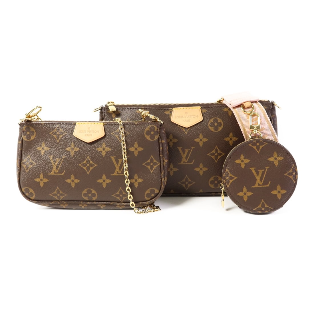 LOUIS VUITTON Multi Pochette Accessoires 2 Way Bag M44840 Monogram Brown: LOUIS VUITTON Multi Pochette Accessoires 2 Way Bag M44840 Monogram Brown This LOUIS VUITTON Multi Pochette Accessoires 2 Way Bag (M44840) is a stylish and versatile accessory, expertly crafted from du