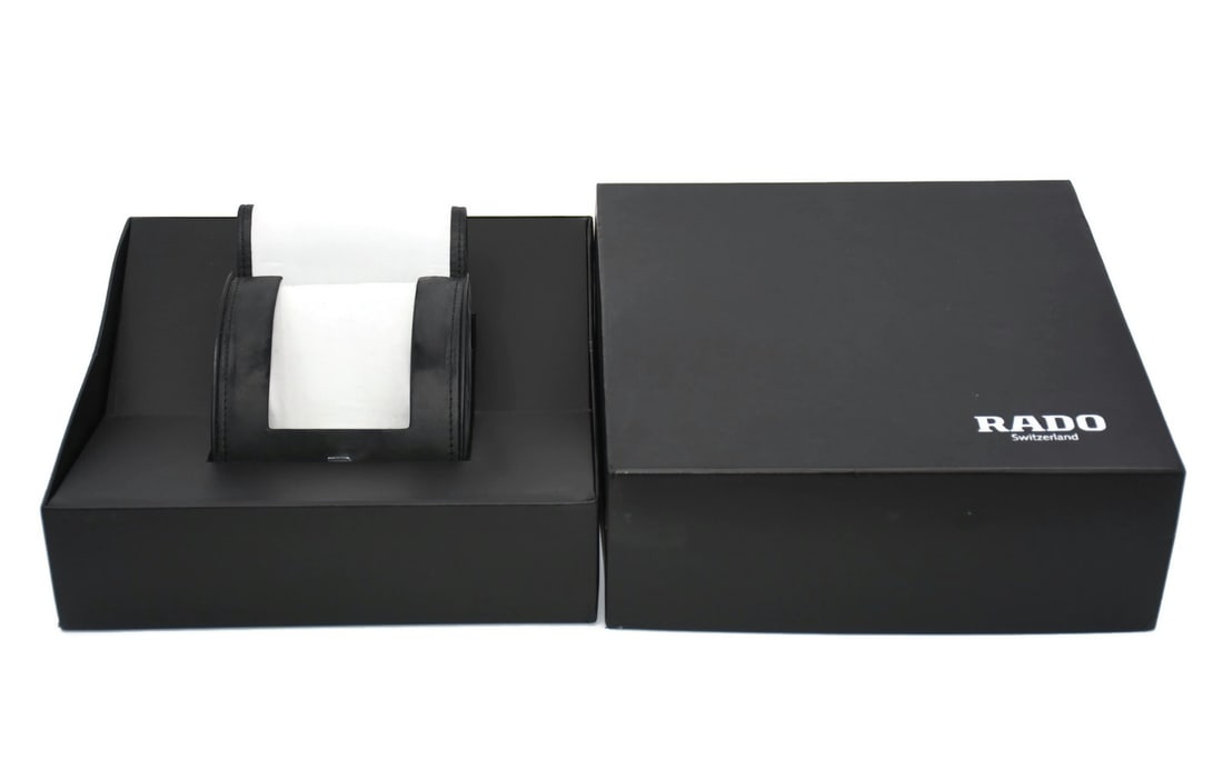 Rado Authentic Large Watch Presentation Box 10x10x4 Inches: Rado Authentic Large Watch Presentation Box 10x10x4 Inches Present your timepiece in style with this Rado Large Watch Box. This elegant presentation box is designed to hold a single watch, showcasing