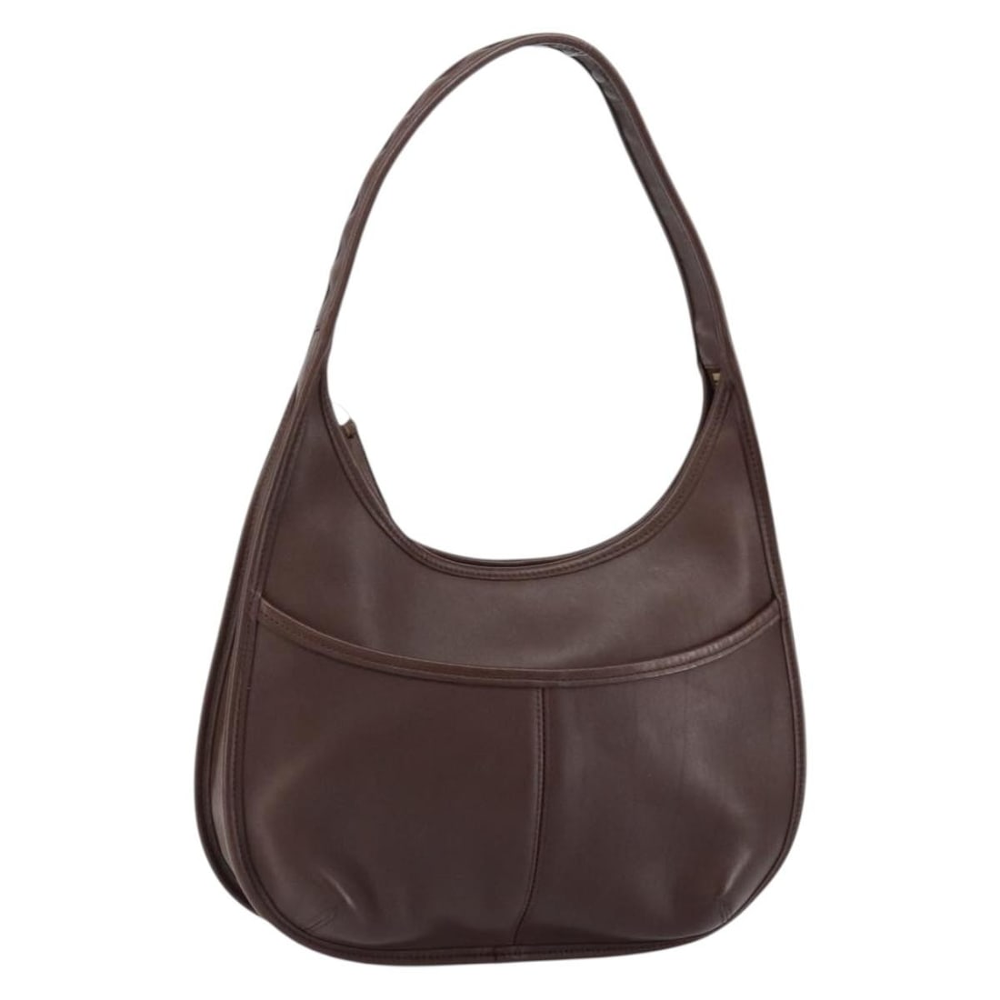 Coach Dark Brown Leather Shoulder Bag Auth 149672 Made in Hungary: Coach Dark Brown Leather Shoulder Bag Auth 149672 Made in Hungary This authentic Coach shoulder bag is crafted from durable leather in a rich dark brown hue. Designed for versatility, this bag feature