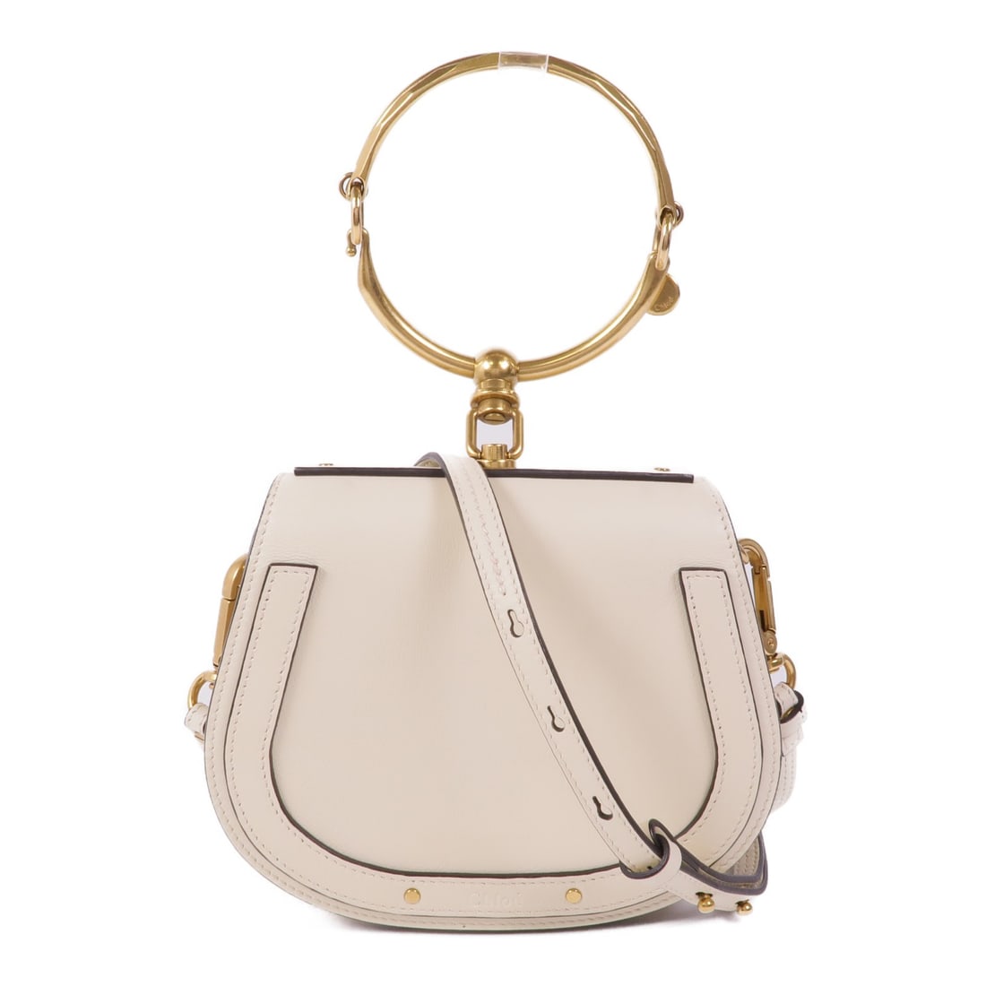Chloe Nile 2 Way Shoulder Bag White Calfskin Leather GHW: Chloe Nile 2 Way Shoulder Bag White Calfskin Leather GHW Elevate your accessory collection with the Chloe GHW Nile 2 Way Shoulder Bag. Crafted from luxurious calfskin leather in a stunning white hue,