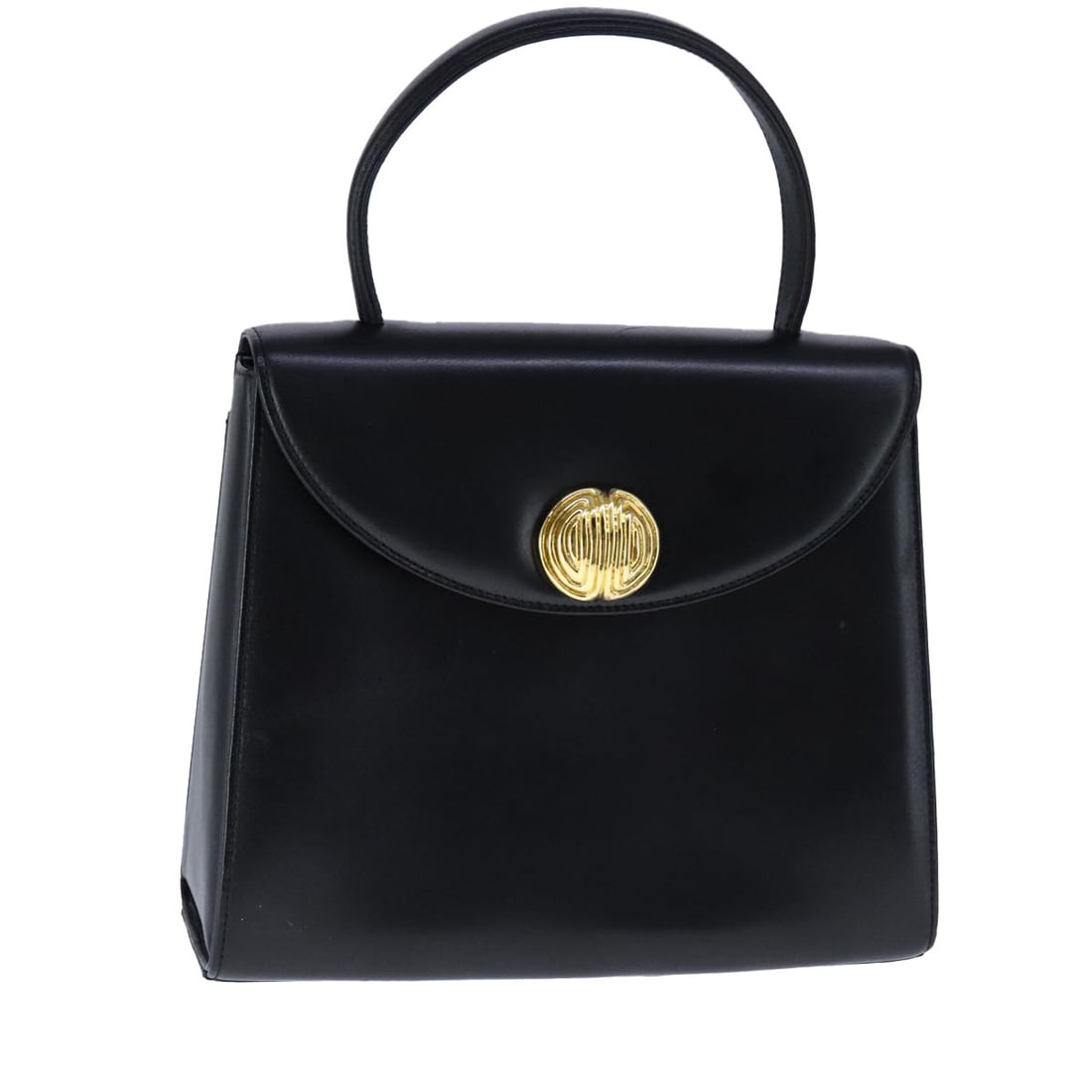 GIVENCHY Black Leather Hand Bag Gold Accents Authenticated: GIVENCHY Black Leather Hand Bag Gold Accents Authenticated This GIVENCHY hand bag showcases a sophisticated black and gold color scheme, crafted from high-quality leather. The bag features a height of
