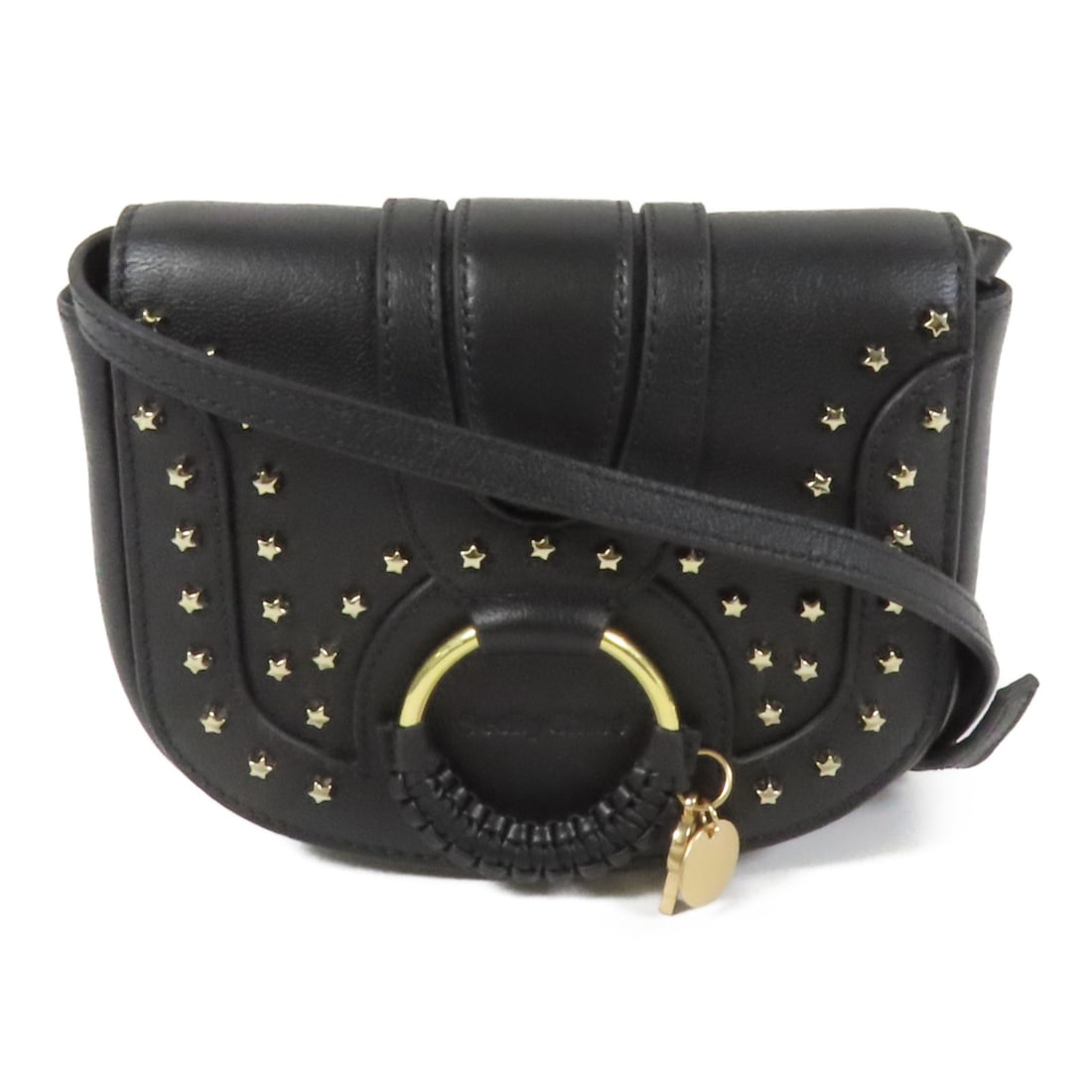 SEE BY CHLOE Black Calfskin Leather Shoulder Bag GHW: SEE BY CHLOE Black Calfskin Leather Shoulder Bag GHW This stylish shoulder bag from SEE BY CHLOE is crafted from high-quality black calfskin leather, offering both elegance and durability. With a comp