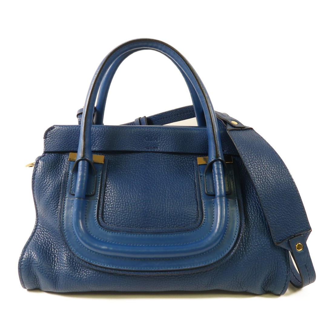 Chloe 2 Way Shoulder Bag Calfskin Leather Blue GHW: Chloe 2 Way Shoulder Bag Calfskin Leather Blue GHW This elegant Chloe 2 Way Shoulder Bag is crafted from premium calfskin leather in a stunning blue hue. Designed for versatility, it can be worn as a