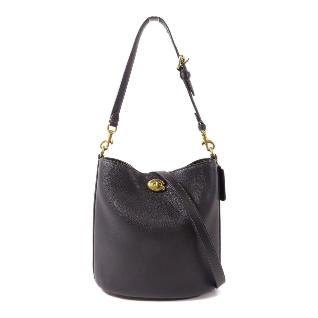 COACH Willow 19 Black Calfskin 2way Shoulder Bag GHW: COACH Willow 19 Black Calfskin 2way Shoulder Bag GHW Introducing the COACH Willow 19 2-way Shoulder Bag, a stylish and versatile accessory crafted from luxurious calfskin leather in an elegant black f