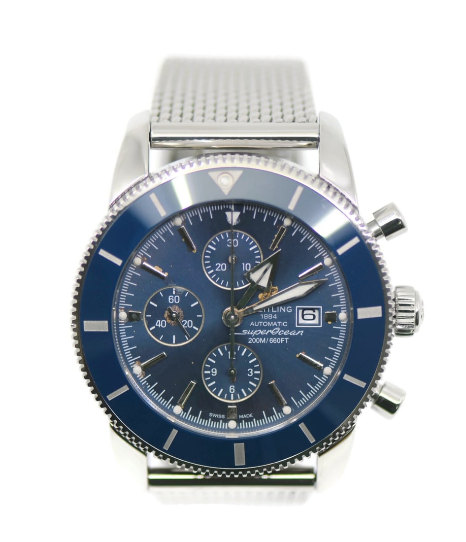 Breitling Superocean Heritage A13312 Stainless Steel Watch with Box and Papers: Breitling Superocean Heritage A13312 Stainless Steel Watch with Box and Papers The Breitling Superocean Heritage is a luxurious wristwatch that combines style and functionality. Manufactured in 2018,