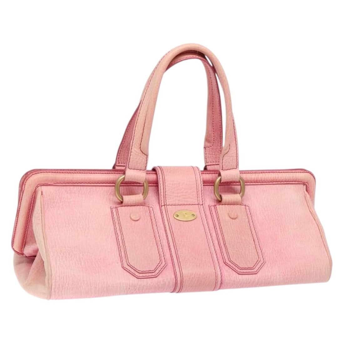 CELINE Pink Leather Hand Bag Made in Italy Auth 140272: CELINE Pink Leather Hand Bag Made in Italy Auth 140272 This authentic CELINE handbag showcases exquisite Italian craftsmanship with its luxurious leather construction in a vibrant pink hue. Designed f
