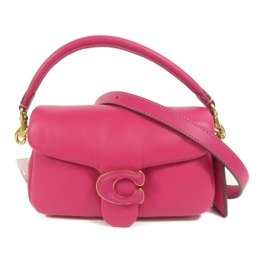 COACH Pillow Tabby 18 2way Shoulder Bag Pink Lambskin Leather: COACH Pillow Tabby 18 2way Shoulder Bag Pink Lambskin Leather Elevate your accessory collection with the COACH Pillow Tabby 18 2-way Shoulder Bag, crafted from luxurious lambskin leather in a beautifu