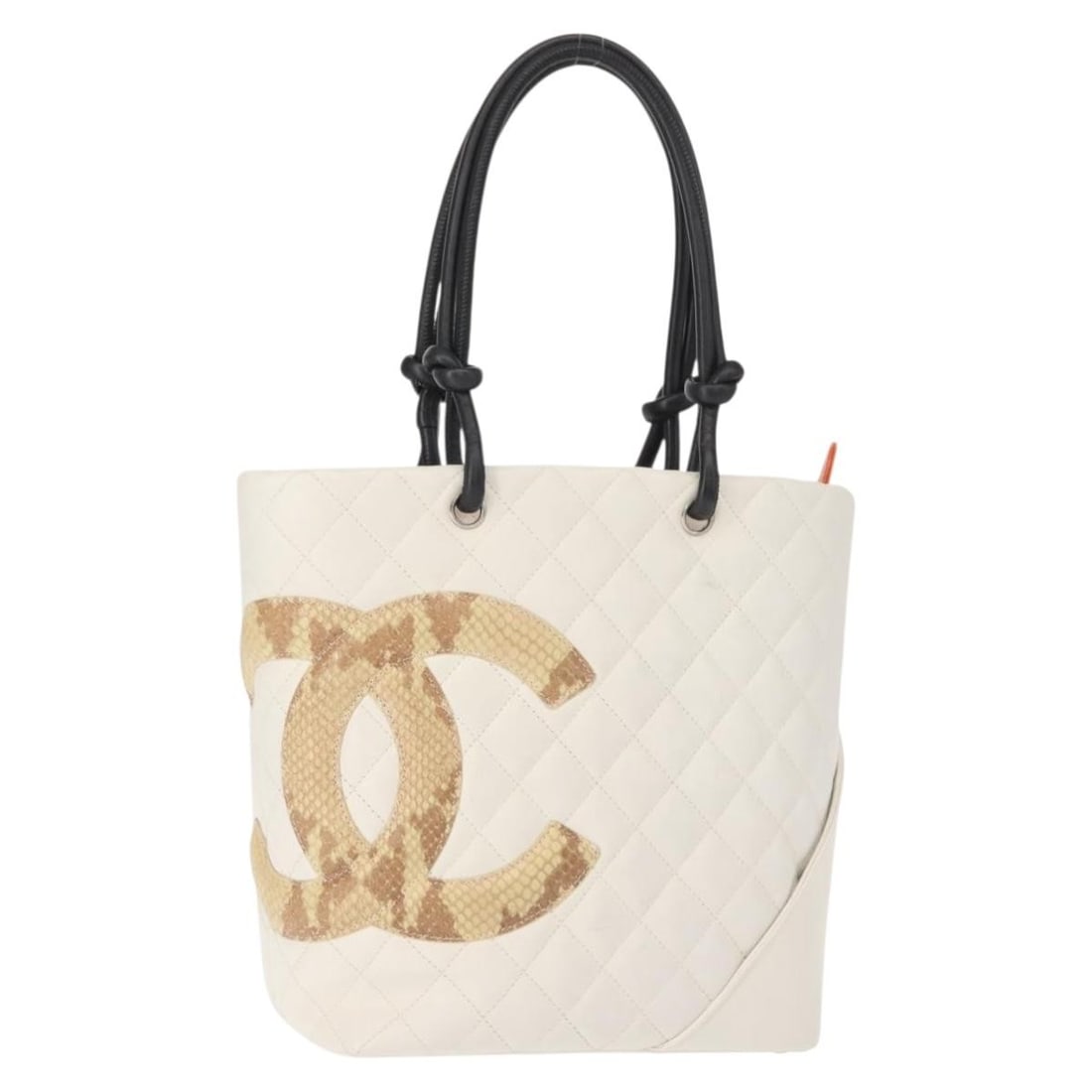 CHANEL Cambon Tote Bag White Lambskin Leather Silver Hardware Auth: CHANEL Cambon Tote Bag White Lambskin Leather Silver Hardware Auth Elevate your style with this authentic CHANEL Cambon Line Tote Bag, crafted from luxurious lambskin leather in a chic white and silve