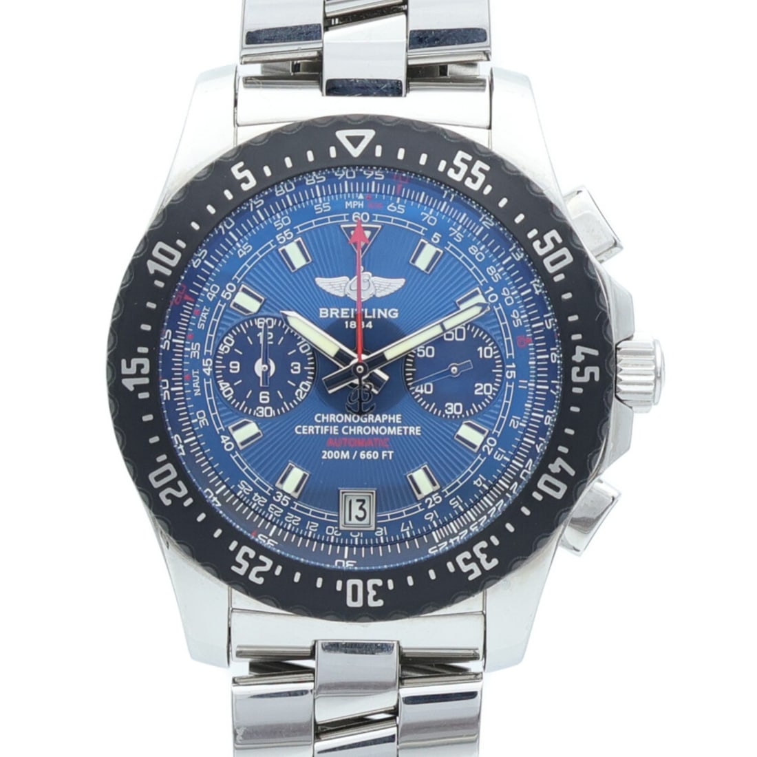 BREITLING Skyracer A27364 Automatic Chronograph Stainless Steel Blue: BREITLING Skyracer A27364 Automatic Chronograph Stainless Steel Blue Discover the BREITLING Skyracer Chronograph Automatic Watch, a striking wristwatch that combines precision with style. This timepie