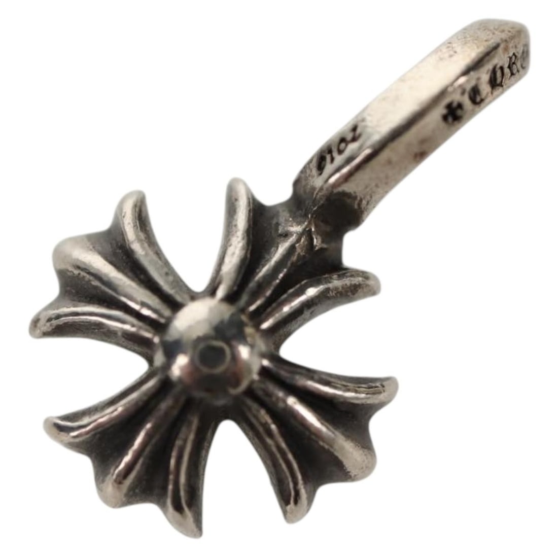 Chrome Hearts Ag925 Silver CH Plus Stack Charm with Dust Bag: Chrome Hearts Ag925 Silver CH Plus Stack Charm with Dust Bag This Chrome Hearts CH Plus Stack Charm is crafted from Ag925 silver, showcasing a sleek and sophisticated design. The charm measures approx