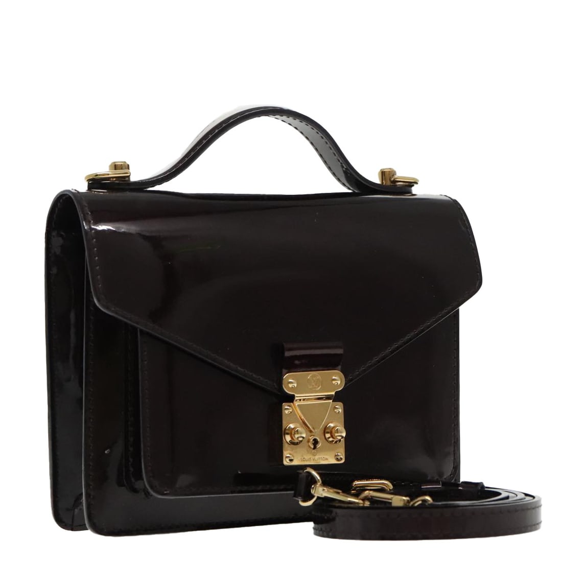 LOUIS VUITTON Monceau BB Handbag Amarante Patent Leather M91580 Auth: LOUIS VUITTON Monceau BB Handbag Amarante Patent Leather M91580 Auth The LOUIS VUITTON Monogram Vernis Monceau BB Bag is a stylish and versatile handbag crafted from high-quality patent leather in a r
