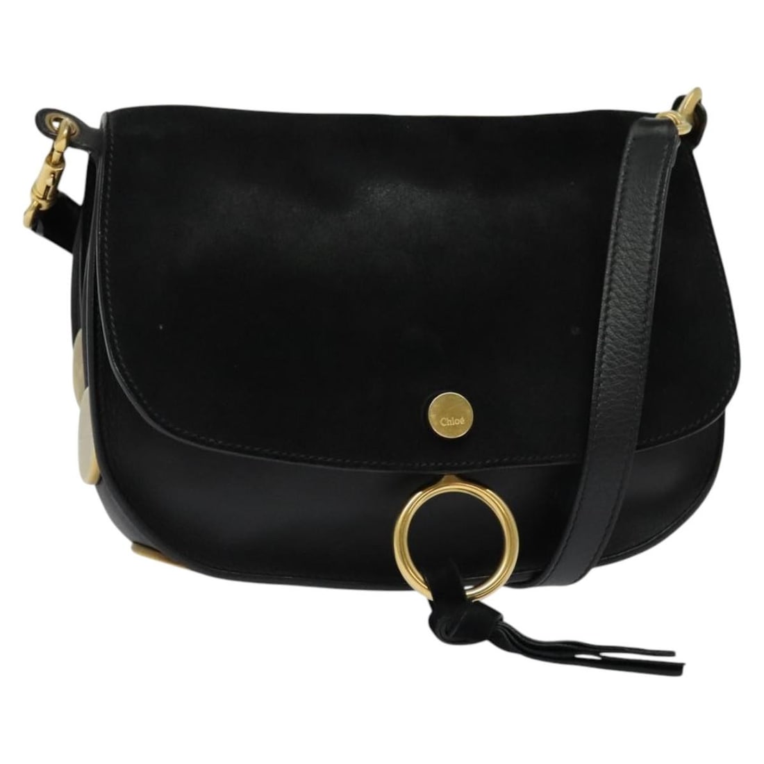 Chloe Curtis Black Suede Shoulder Bag with Gold Accents Auth sw587: Chloe Curtis Black Suede Shoulder Bag with Gold Accents Auth sw587 Elevate your style with the Chloe Curtis Shoulder Bag, a sophisticated accessory crafted from luxurious black suede with elegant gold