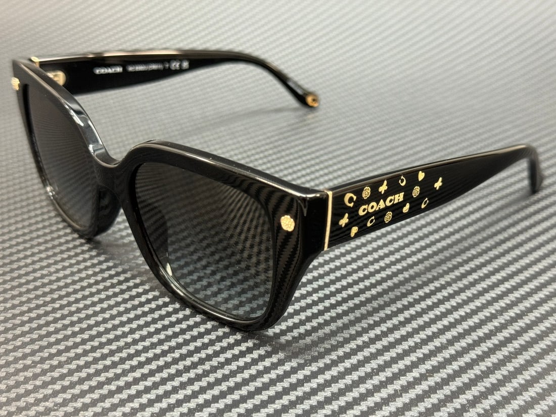 Coach HC8392U 50023C Women's Sunglasses Black Grey Gradient 53mm: Coach HC8392U 50023C Women's Sunglasses Black Grey Gradient 53mm Stylish and sophisticated, these COACH HC8392U 50023C sunglasses are perfect for the modern woman. Featuring a classic black frame comp