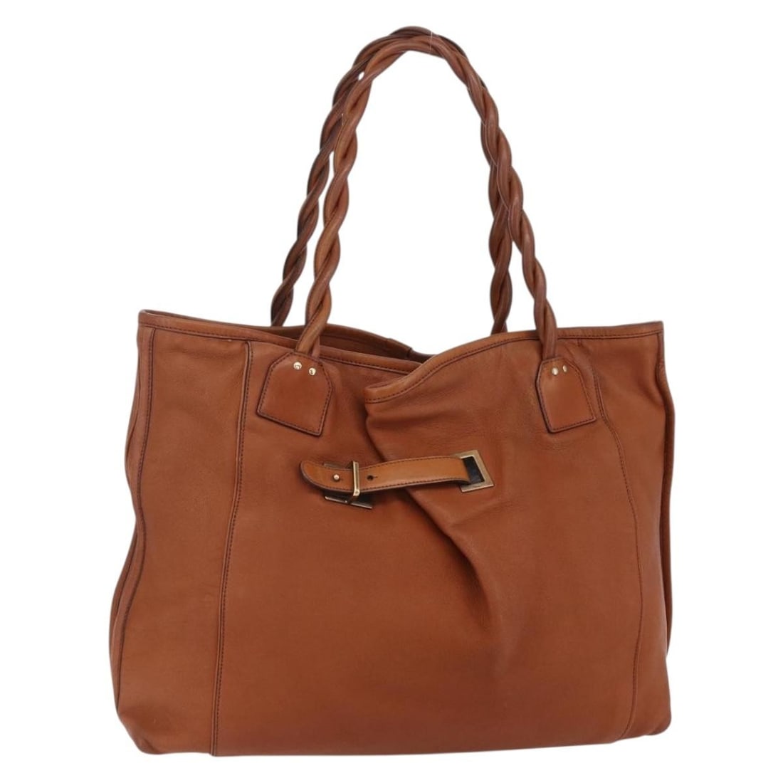 Chloe Leather Tote Bag Brown Gold AM9764 Authentic: Chloe Leather Tote Bag Brown Gold AM9764 Authentic This Chloe Tote Bag is a stunning piece crafted from high-quality leather in a chic brown and gold color combination. Designed for both style and fun