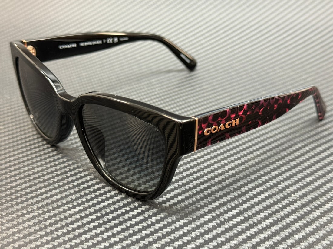 COACH HC8379U 5002T3 Women's Black Grey Gradient Polarized Sunglasses: COACH HC8379U 5002T3 Women's Black Grey Gradient Polarized Sunglasses Elevate your style with these COACH HC8379U 5002T3 sunglasses, designed specifically for women. Featuring a sleek black frame comp