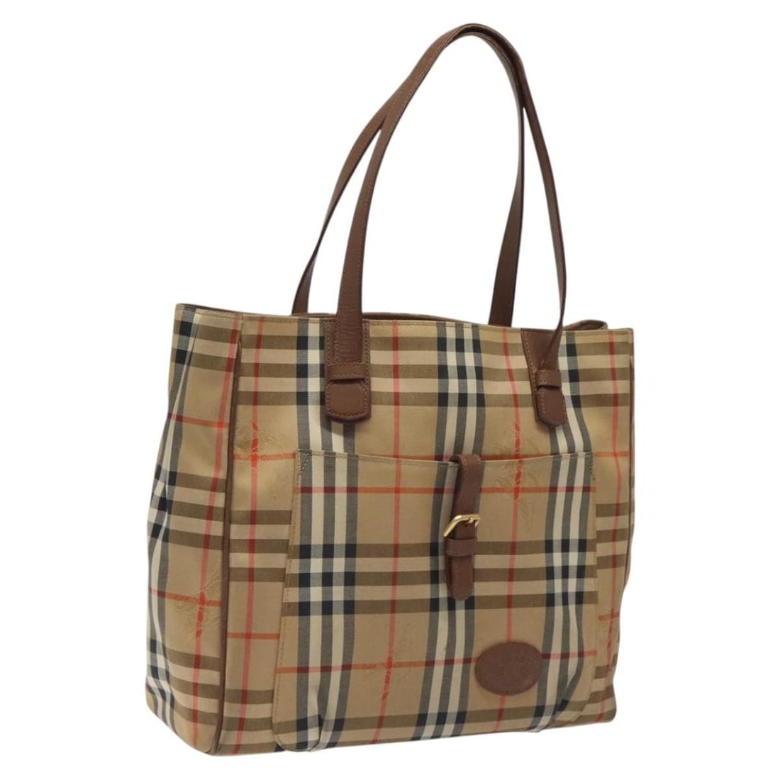 Burberrys Nova Check Tote Bag Beige Gold Canvas Auth BA601 (1 of 18)