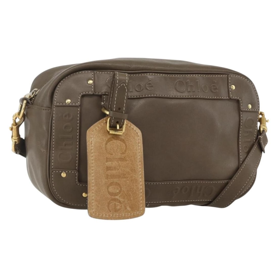 Chloe Eden Leather Shoulder Bag Brown Gold Auth BA8215: Chloe Eden Leather Shoulder Bag Brown Gold Auth BA8215 Introducing the Chloe Eden Shoulder Bag, a chic and versatile accessory crafted from high-quality leather. This stylish shoulder bag features a s