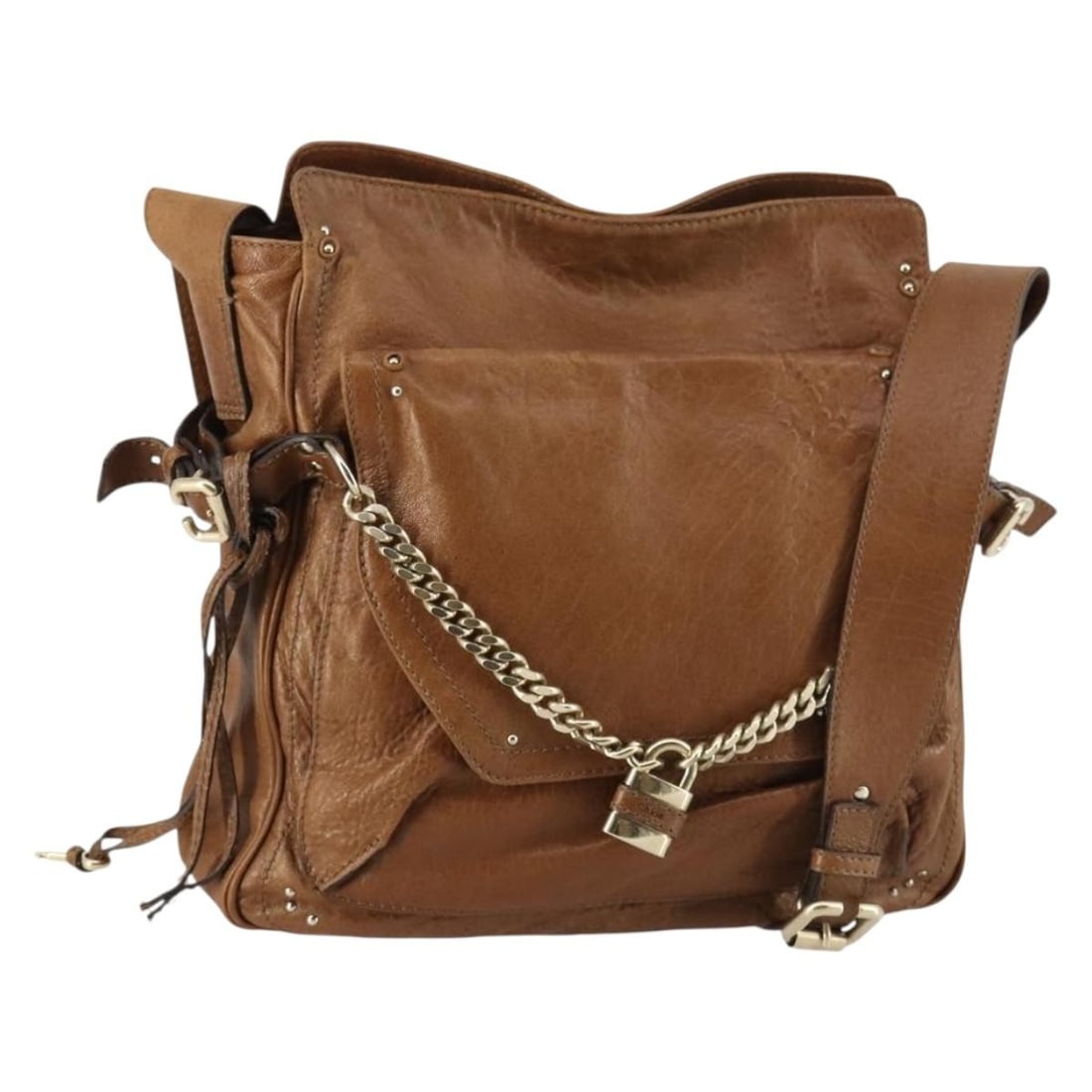 Chloe Paddington Leather Shoulder Bag Brown Gold Auth AM9059 Made in Italy: Chloe Paddington Leather Shoulder Bag Brown Gold Auth AM9059 Made in Italy Introducing the Chloe Paddington Shoulder Bag, a stylish and sophisticated accessory crafted from high-quality leather in a r
