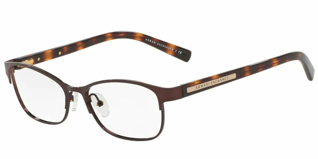Armani Exchange AX1010 6001 Brown Oval Women's Eyeglasses with Case: Armani Exchange AX1010 6001 Brown Oval Women's Eyeglasses with Case Elevate your eyewear collection with these stylish ARMANI EXCHANGE AX1010 6001 eyeglasses. Featuring a chic brown oval frame, these
