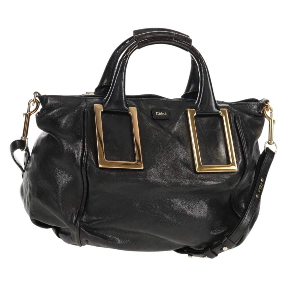 Chloe Etel Black Leather 2way Hand Bag Auth BA6837: Chloe Etel Black Leather 2way Hand Bag Auth BA6837 Introducing the Chloe Etel Hand Bag, a stylish and functional accessory crafted from high-quality leather in a classic black finish. This versatile 2
