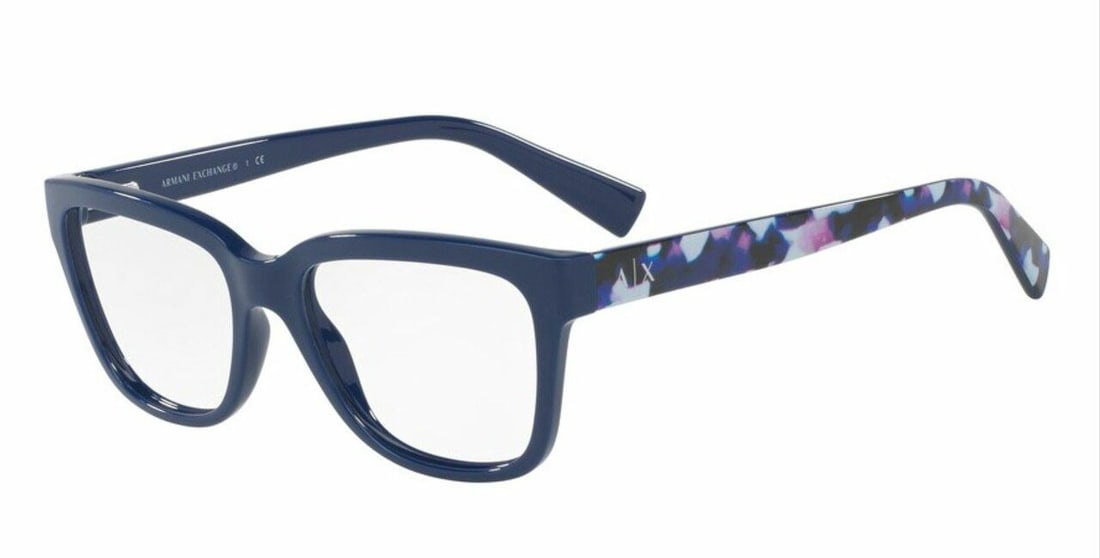 Armani Exchange AX3036 8193 Blue Square Eyeglasses 53mm Made in Italy: Armani Exchange AX3036 8193 Blue Square Eyeglasses 53mm Made in Italy Stylish and sophisticated, these Armani Exchange AX3036 8193 eyeglasses feature a contemporary square design in a striking blue co