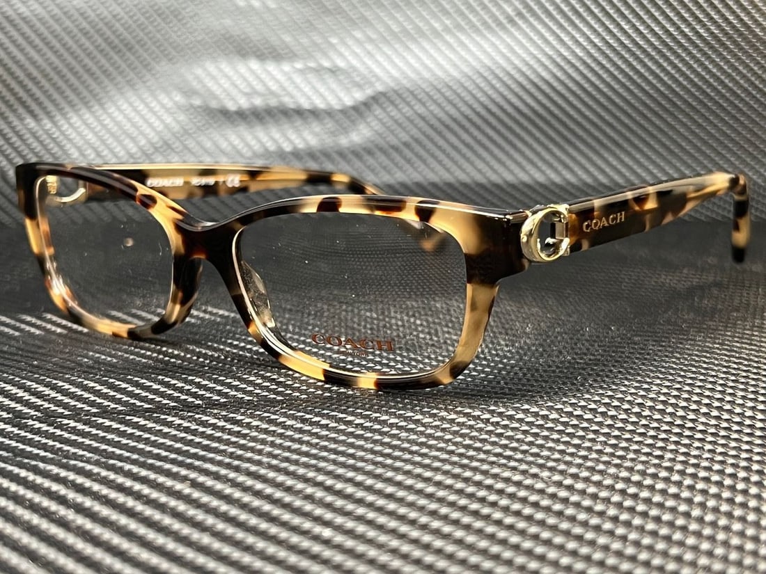 COACH HC6176 5576 Brown Tortoise Rectangle Women's Eyeglasses with Case: COACH HC6176 5576 Brown Tortoise Rectangle Women's Eyeglasses with Case Discover the elegance of these COACH HC6176 5576 women's eyeglasses, featuring a stylish brown tortoise frame in a classic recta