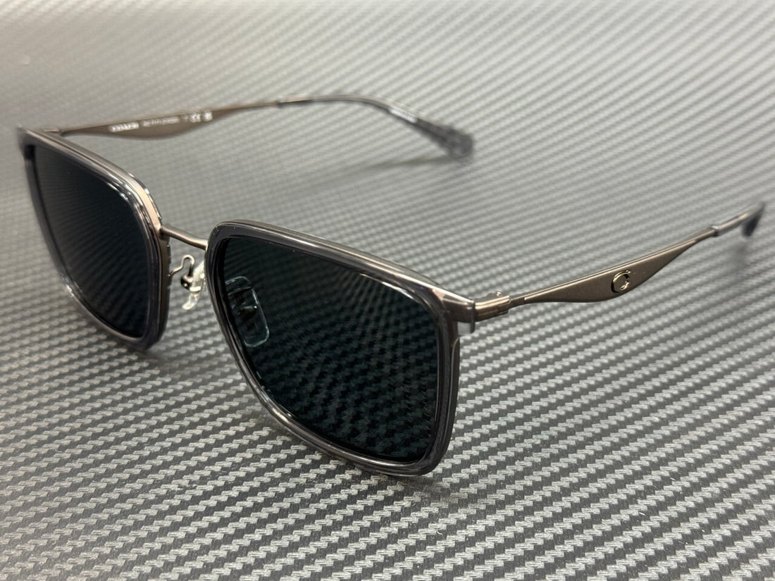 COACH HC7171 Gunmetal Grey 56mm Men's Sunglasses with Authenticity Certificate: COACH HC7171 Gunmetal Grey 56mm Men's Sunglasses with Authenticity Certificate Elevate your style with these COACH HC7171 sunglasses, designed for men. Featuring a sleek gunmetal frame and grey lenses