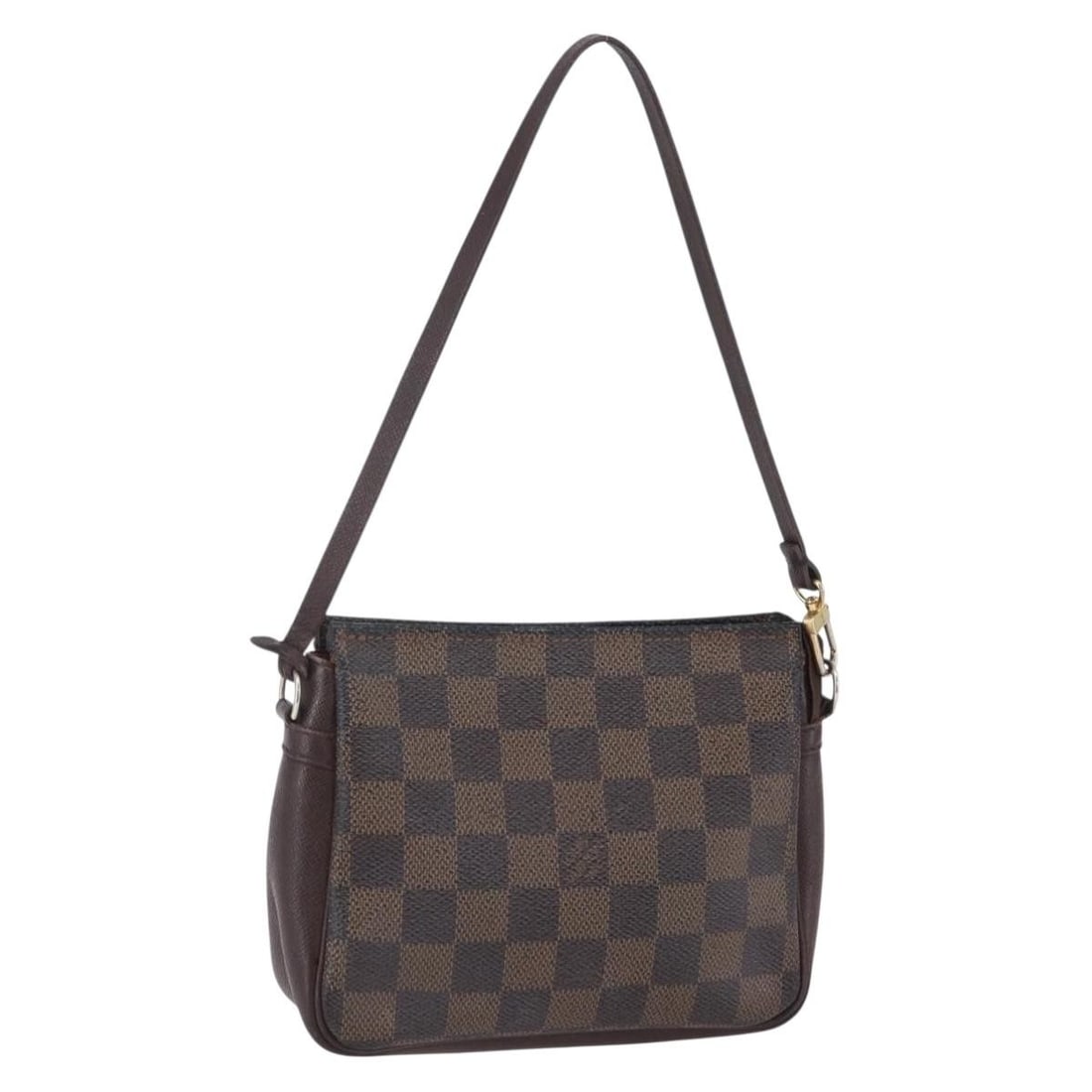 LOUIS VUITTON Damier Ebene Makeup Pouch N51982 Auth France: LOUIS VUITTON Damier Ebene Makeup Pouch N51982 Auth France This authentic Louis Vuitton Damier Ebene makeup pouch is a stylish and functional accessory, crafted in France from durable Damier Ebene can