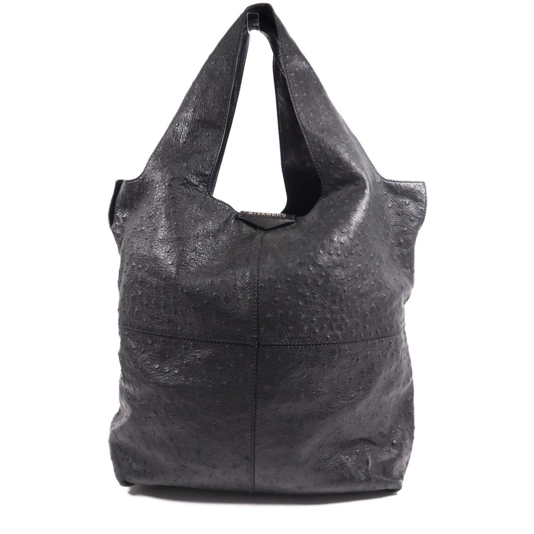 GIVENCHY Black Calfskin Leather Shoulder Bag GHW: GIVENCHY Black Calfskin Leather Shoulder Bag GHW This GIVENCHY shoulder bag is a stylish accessory crafted from high-quality black calfskin leather. It features a spacious design with a height of 10.8