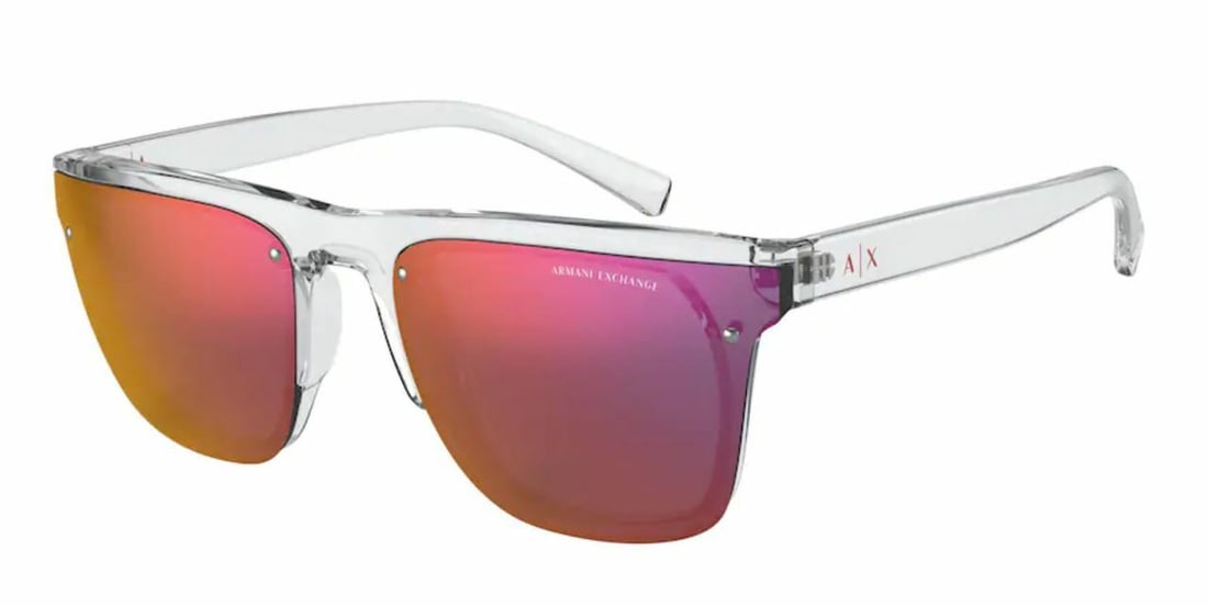 Armani Exchange AX4098S 82356Q Square Sunglasses Beige Frame Mirror Red Lenses: Armani Exchange AX4098S 82356Q Square Sunglasses Beige Frame Mirror Red Lenses Discover the stylish ARMANI EXCHANGE AX4098S 82356Q Square Sunglasses, designed for men who appreciate both function and