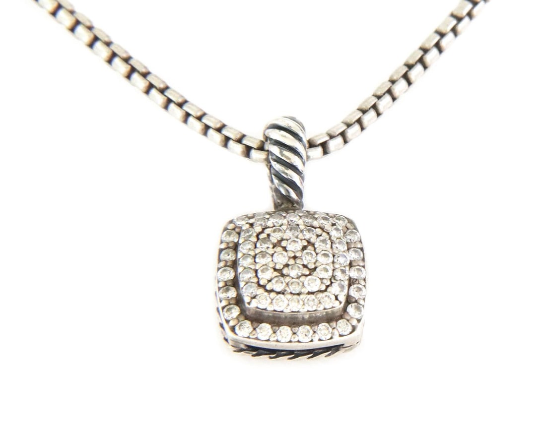 David Yurman Albion Pendant with Diamonds and Box Link Chain (1 of 6)