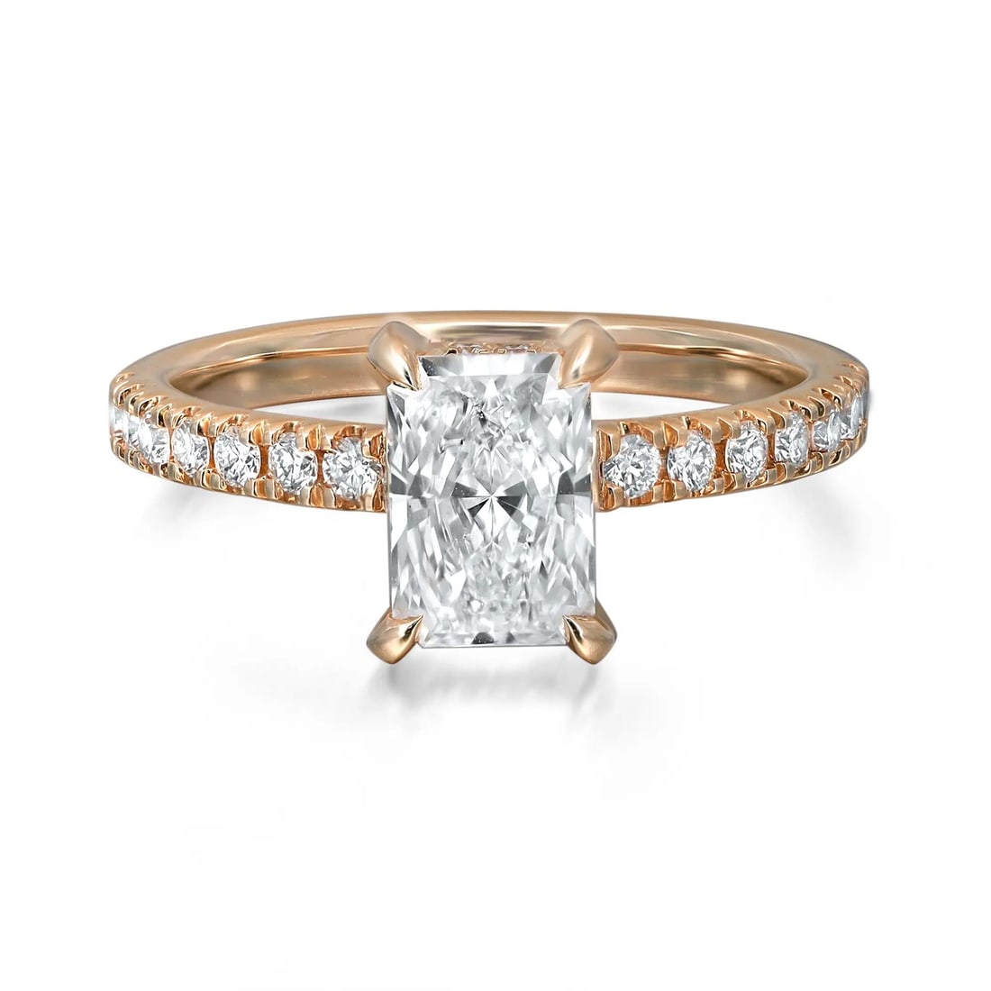 Rachel Koen 14K Yellow Gold Engagement Ring GIA Radiant Cut Lab Diamond 1.11Ctw (1 of 5)