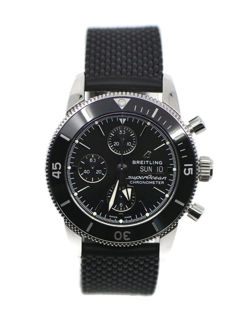 Breitling Superocean Heritage Chronograph A13313 Stainless Steel Watch with Box and Papers: Breitling Superocean Heritage Chronograph A13313 Stainless Steel Watch with Box and Papers Introducing the Breitling Superocean Heritage Chronograph, a stunning wristwatch that combines elegance with