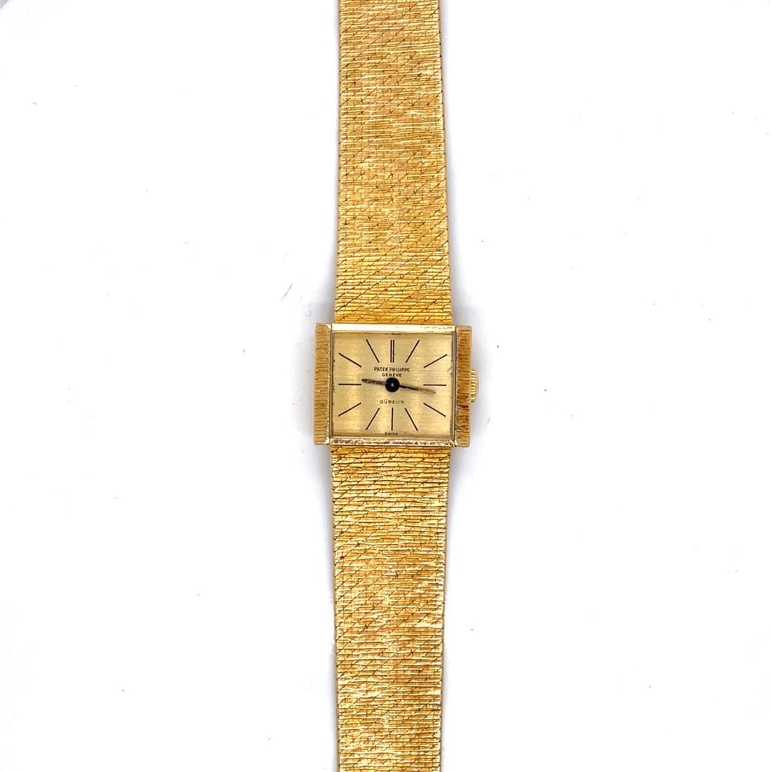 Patek Philippe Gubelin 18K Yellow Gold Ladies Watch 20x16mm: Patek Philippe Gubelin 18K Yellow Gold Ladies Watch 20x16mm This exquisite Patek Philippe watch, crafted in 18K yellow gold, is a stunning piece for any collection. Weighing 52.1 grams, it features a