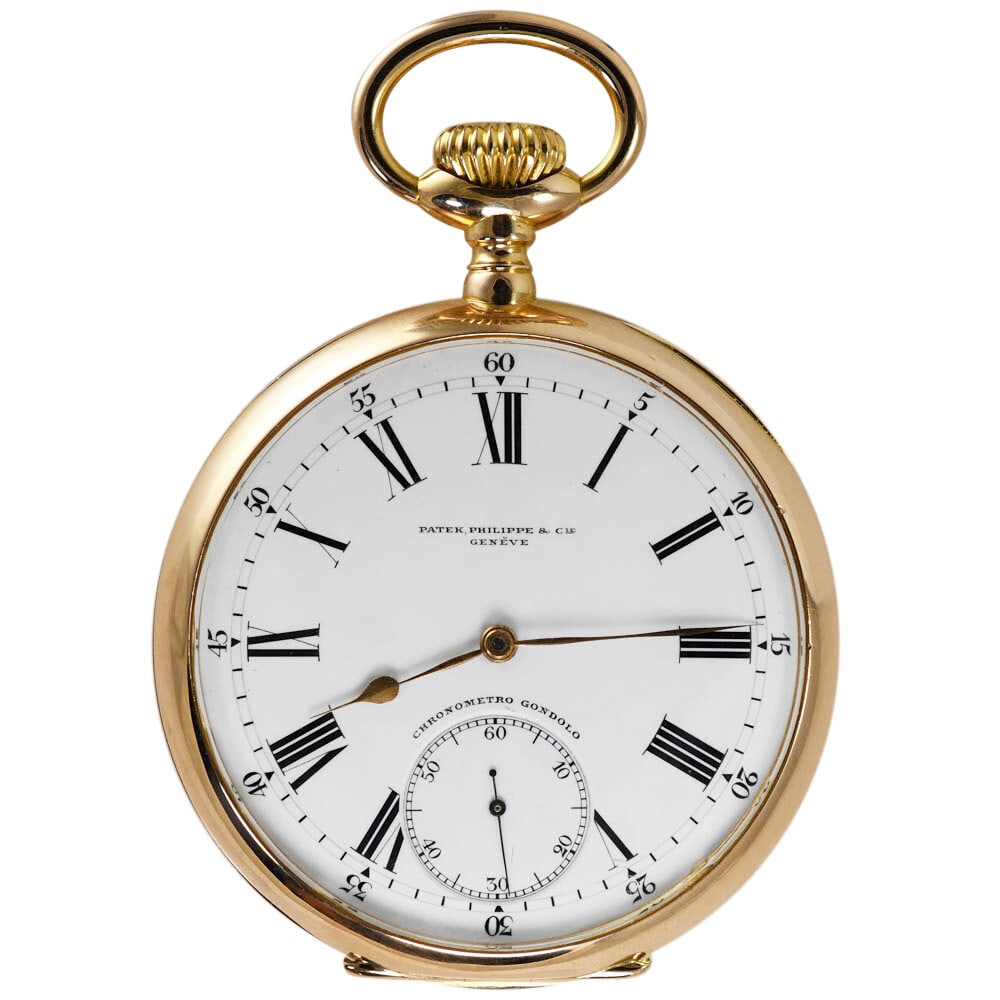 Patek Philippe 18K Yellow Gold Chronometer Gondolo Pocket Watch 1910 133g (1 of 6)