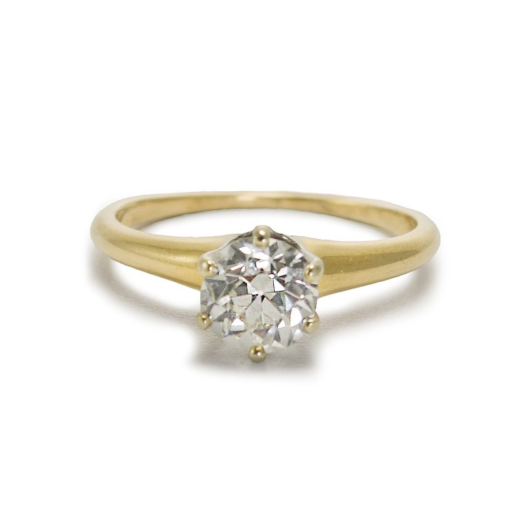 14k Yellow Gold 0.80 ct Old Euro Cut Diamond Engagement Ring (1 of 6)