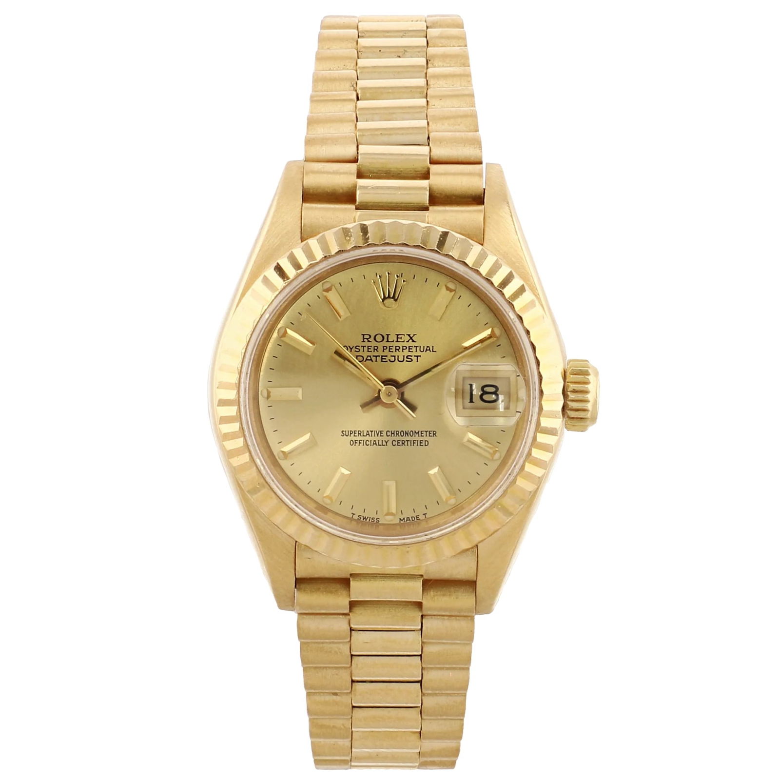 Rolex Datejust 69178 Champagne Dial 18K YG President with Papers 1990 (1 of 5)