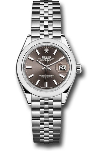 Rolex Datejust Lady 279160 Dark Grey Index Dial Jubilee 2021 Warranty Card: Rolex Datejust Lady 279160 Dark Grey Index Dial Jubilee 2021 Warranty Card Discover the elegance of the Rolex Datejust Lady, featuring a sophisticated dark grey index dial and a smooth bezel. This exq