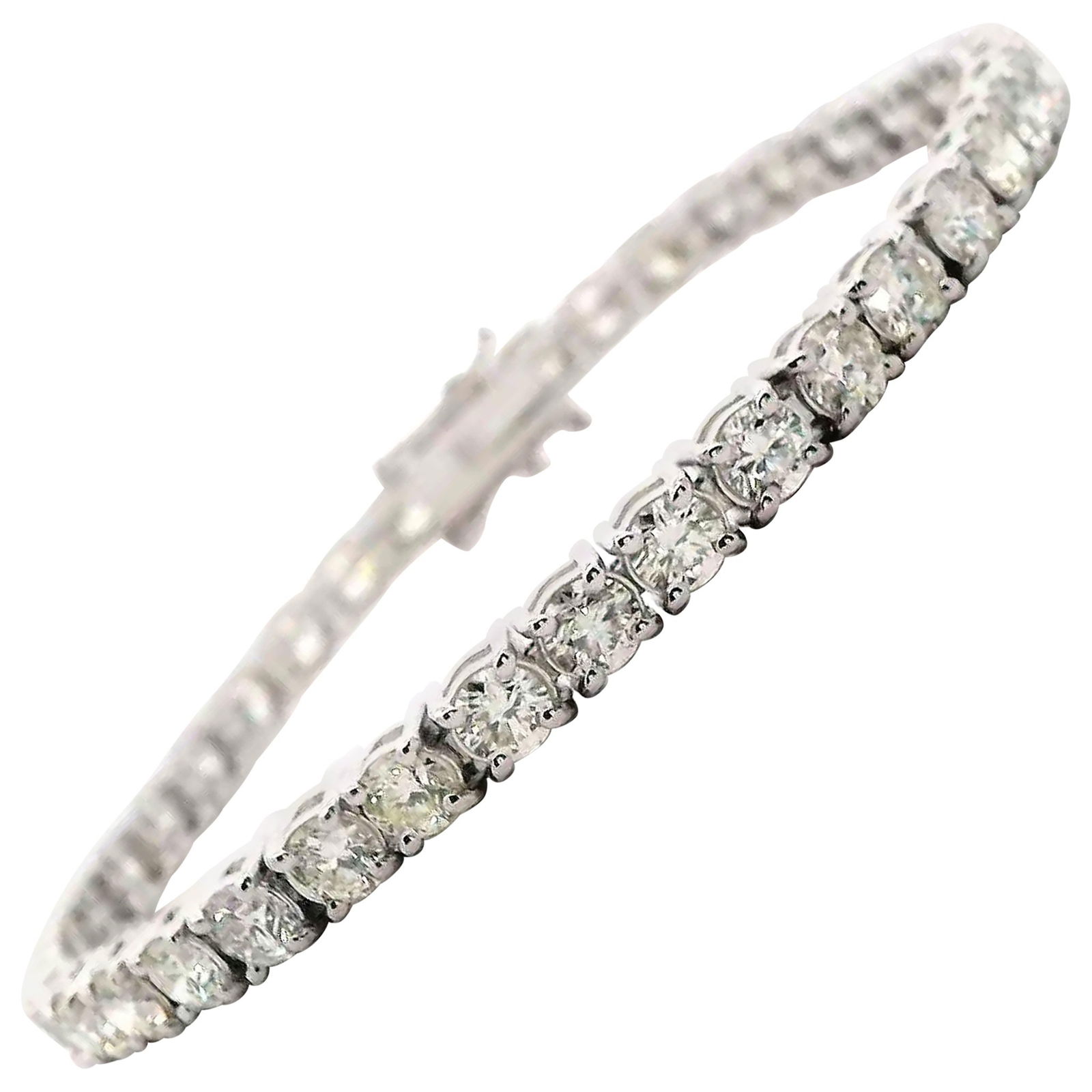 9.74ct Diamond Tennis Bracelet 18k White Gold GIA Appraisal (1 of 4)