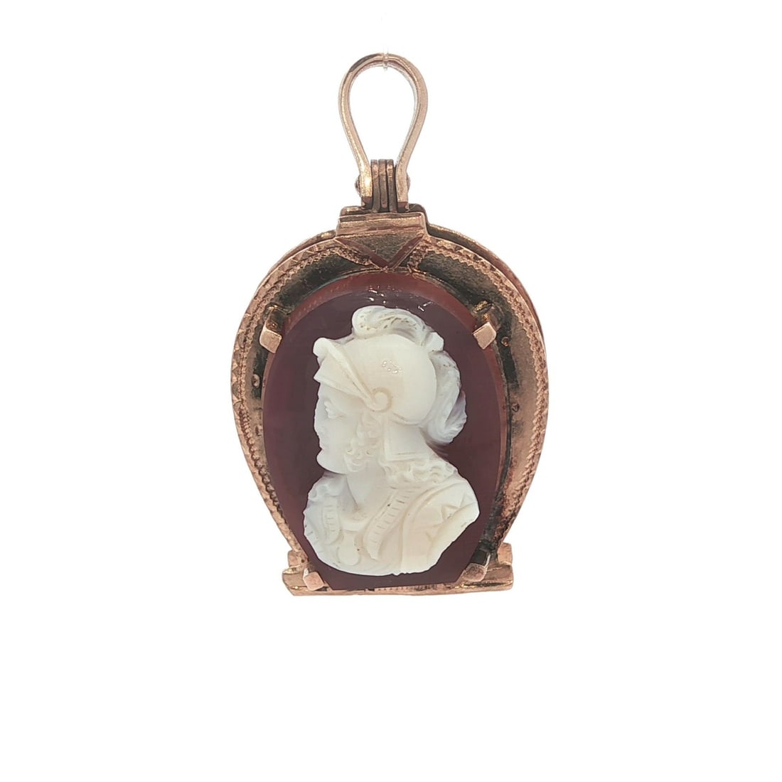 Antique Victorian Rosy Yellow Gold Agate Double Face Pendant (1 of 7)